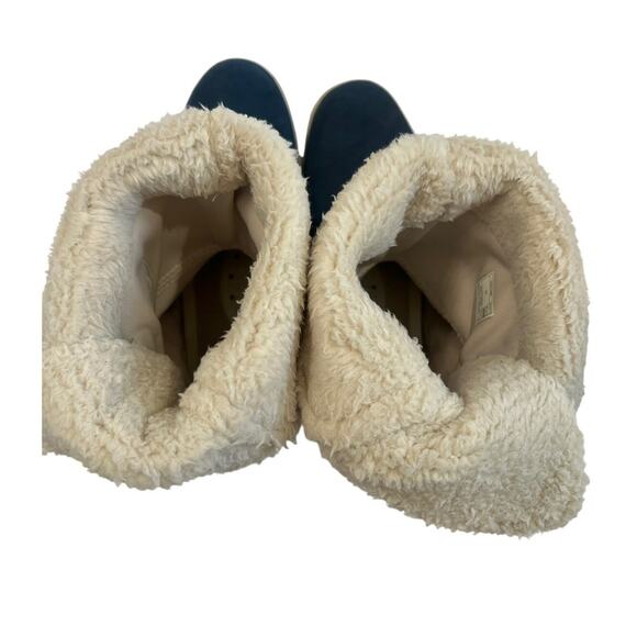 Crocs Boots Womens Size 6 Adela Foldover Fuzz Bottie Shoe Slip On Leather NWOB - Picture 11 of 14